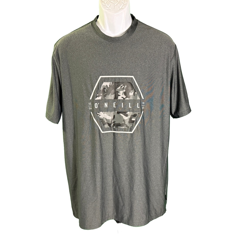 O'Neill Sun Shirt Mens Large Gray Camo Graphic Slim Fit Short Sleeve Tee
